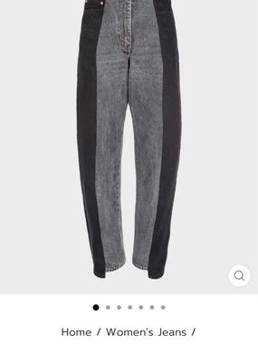 Women's Two-Tone Straight Leg Jeans — Black and Gray